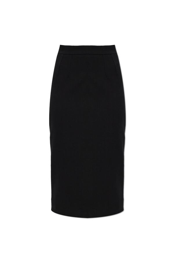 Wool skirt with back slit od Dolce & Gabbana
