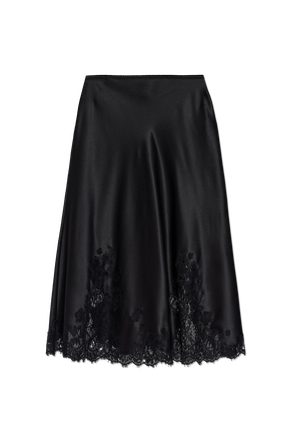Silk Skirt with Lace Trim