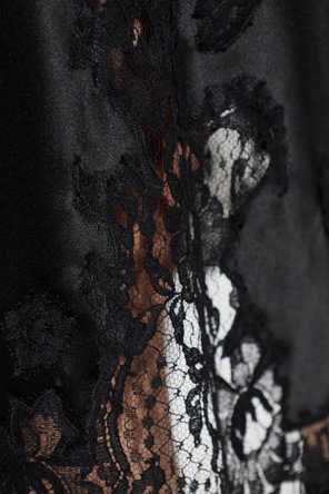 Dolce & Gabbana Silk Skirt with Lace Trim