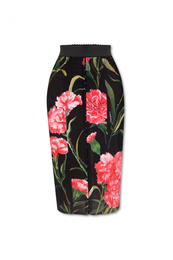 dolce leggings & GABBANA CROPPED DENIM JACKET Floral skirt
