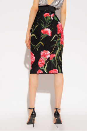 Dolce & Gabbana Printed Elaphe Baroque DG Sandals Floral skirt