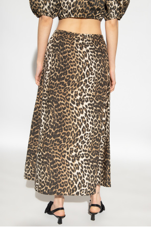 Ganni Skirt with leopard print