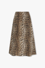 Ganni beige Skirt with leopard print