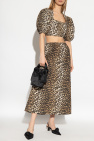 Ganni beige Skirt with leopard print