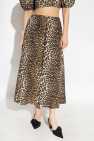 Ganni beige Skirt with leopard print
