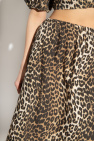 Ganni beige Skirt with leopard print