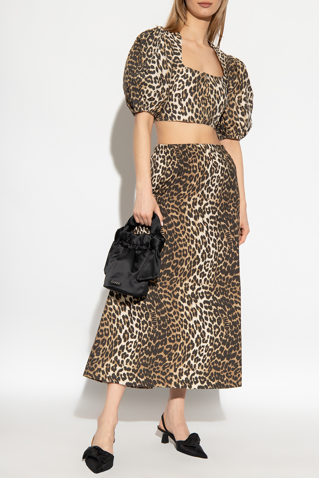 Ganni Skirt with leopard print