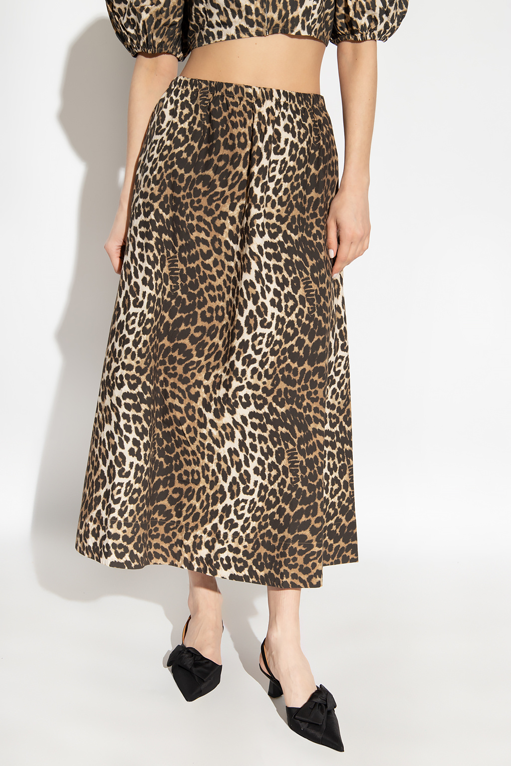 Ganni Skirt with leopard print