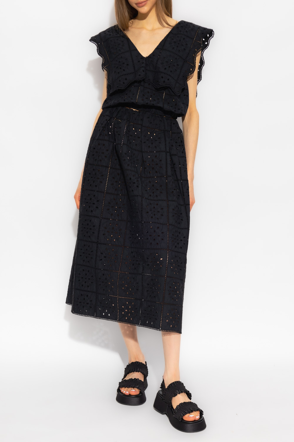 Ganni Openwork skirt