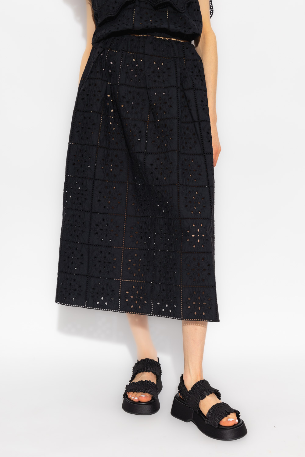 Ganni Openwork skirt