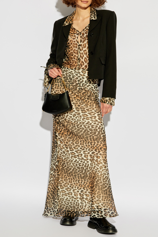 Ganni Skirt with leopard print pattern