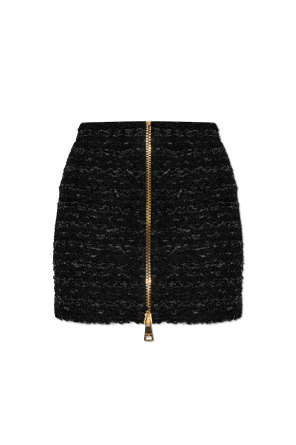Krótka tweedowa spódnica