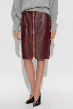 Balmain Leather skirt