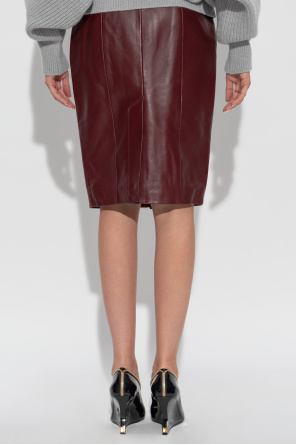 Balmain Leather skirt