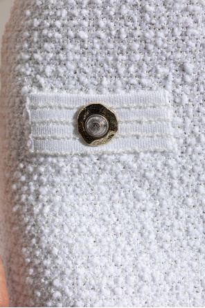 Balmain Short tweed skirt with appliqués