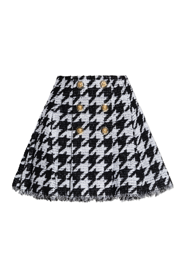 Skirt with houndstooth pattern od Balmain