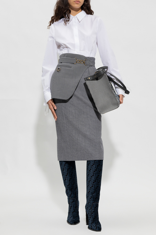 fendi Karligraphy Skirt with panels belt