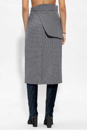 fendi sleeve Skirt with waist belt