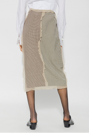 Fendi short-sleeve Houndstooth skirt