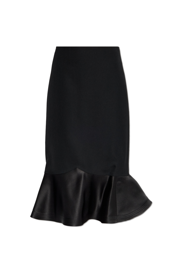 Wool skirt with satin hem od Fendi
