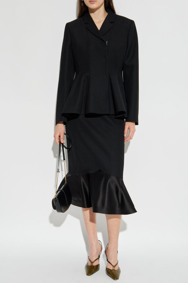 Fendi Wool skirt with satin hem