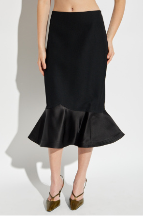 Fendi Wool skirt with satin hem