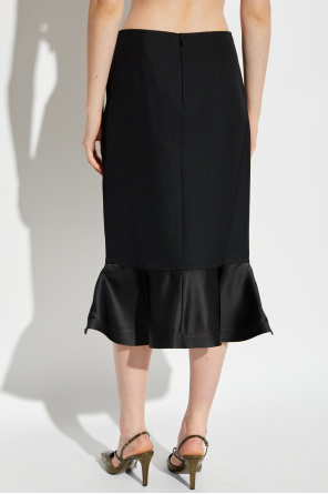 Fendi Wool skirt with satin hem