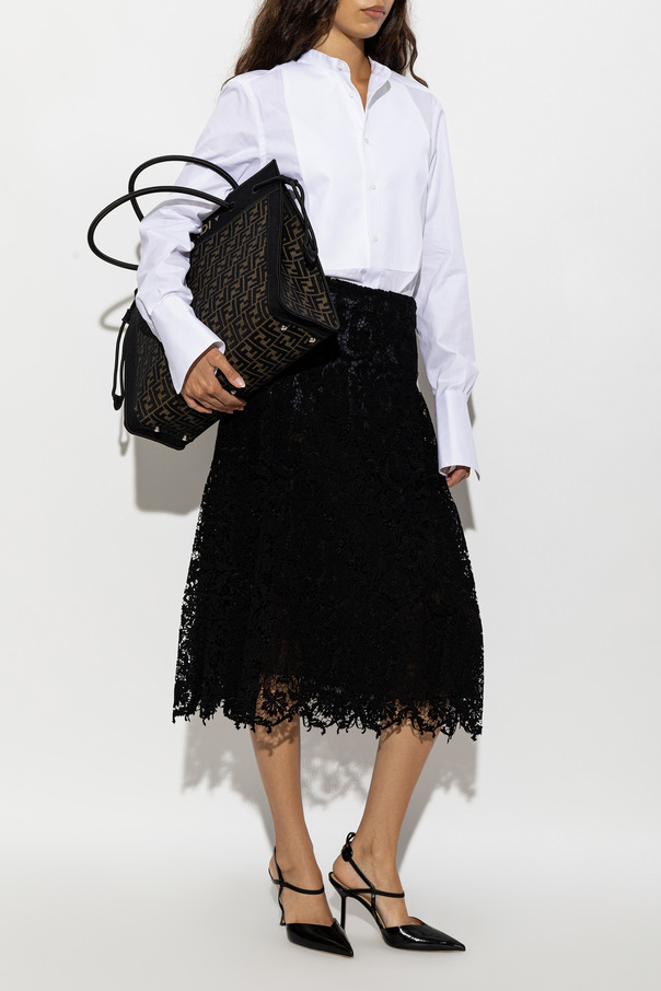 Fendi Falda de encaje de seda