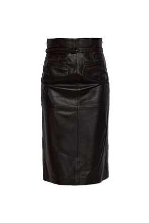 Leather skirt with slit