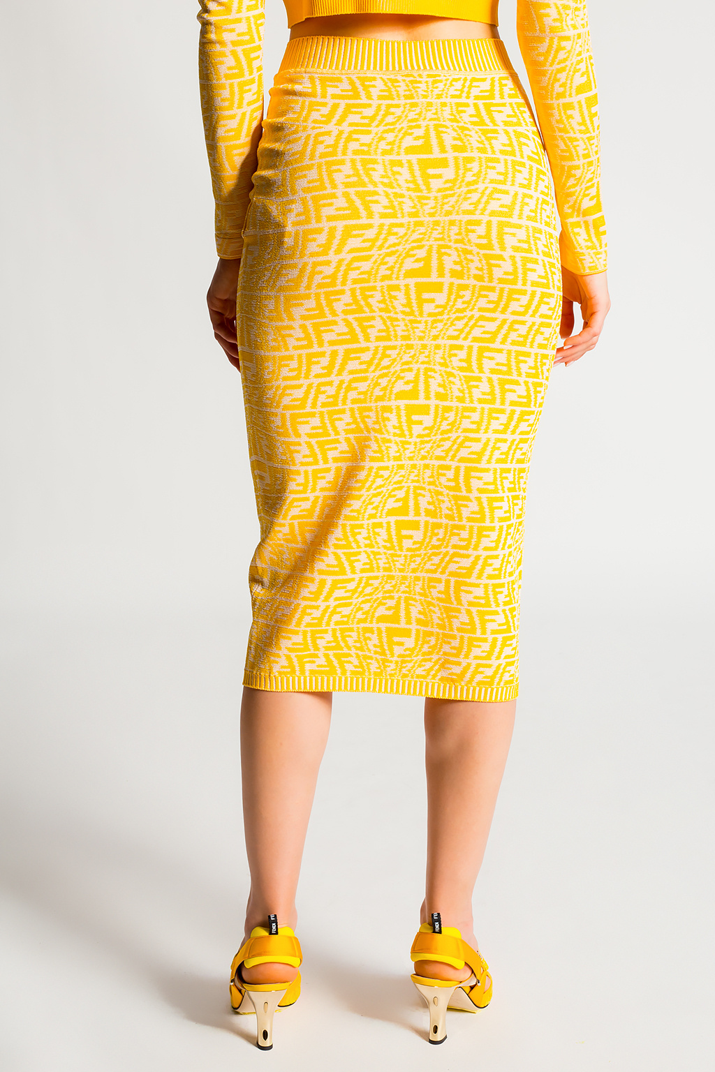 fendi yellow skirt