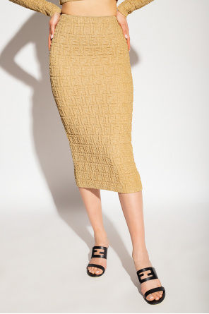 fendi print Pencil skirt with embossed pattern