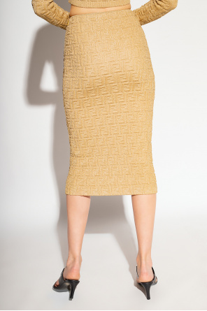 fendi print Pencil skirt with embossed pattern