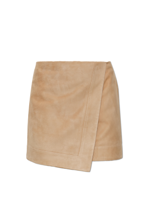 Short suede skirt