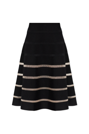 Flared skirt with transparent panels