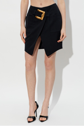 Balmain Wool skirt with decorative belt