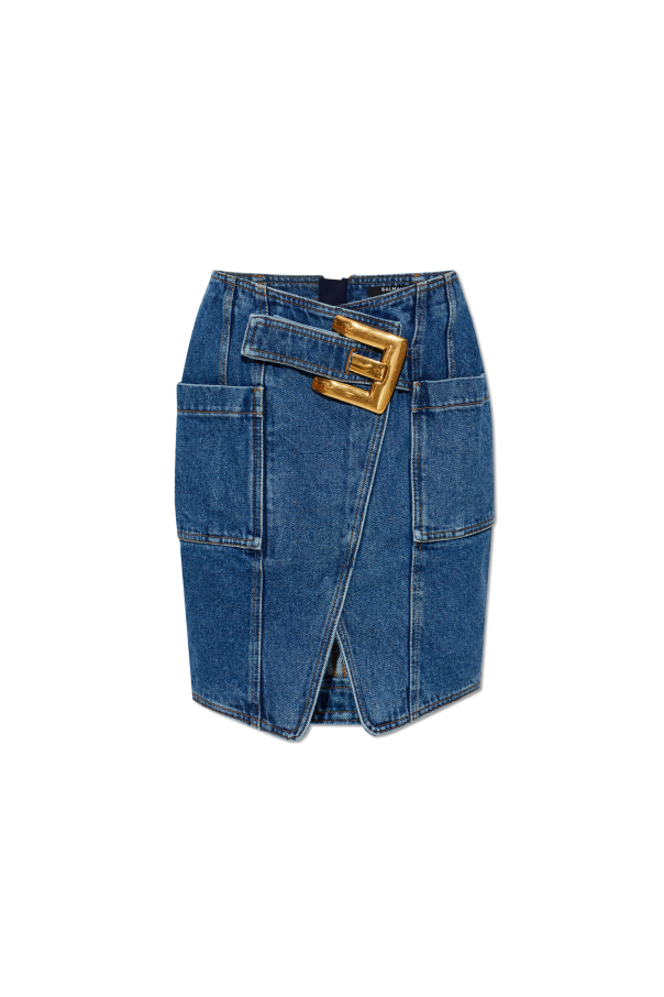Denim skirt with pockets od Balmain