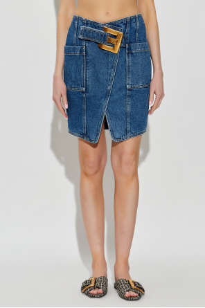 Balmain Denim skirt with pockets