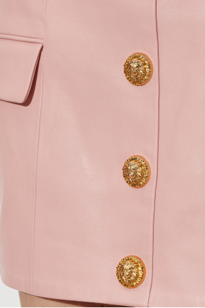 Balmain Leather skirt