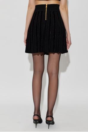 Balmain Falda con lentejuelas brillantes