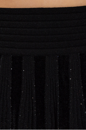 Balmain Falda con lentejuelas brillantes