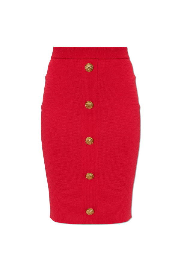 Pencil skirt with decorative buttons od Balmain