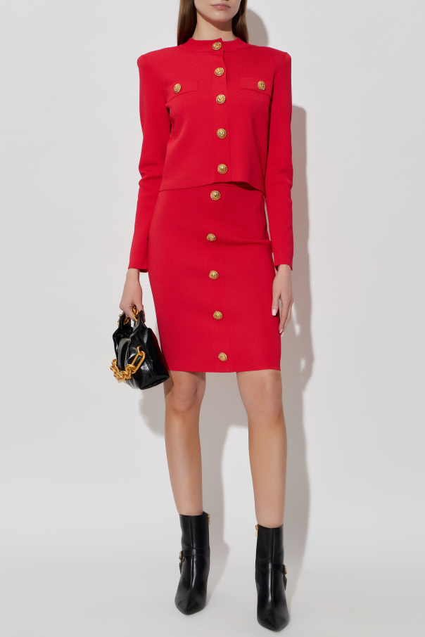 Balmain Pencil skirt with decorative buttons