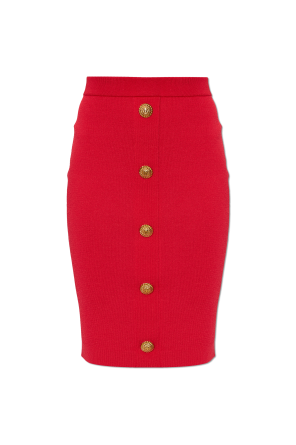 Bleistiftrock mit dekorativen Knöpfen