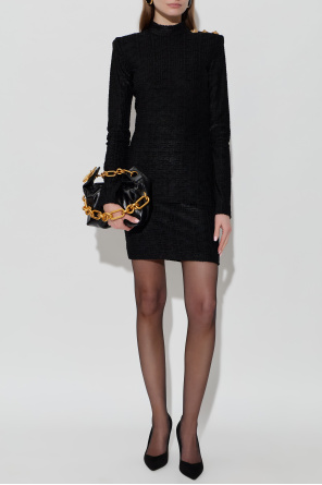 Falda con acabado de terciopelo od Balmain