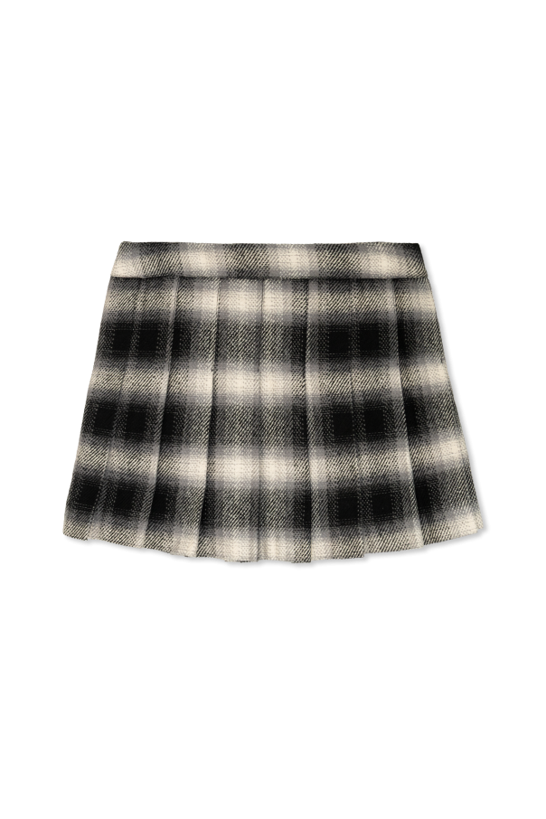 Golden Goose Kids Saia plissada em xadrez