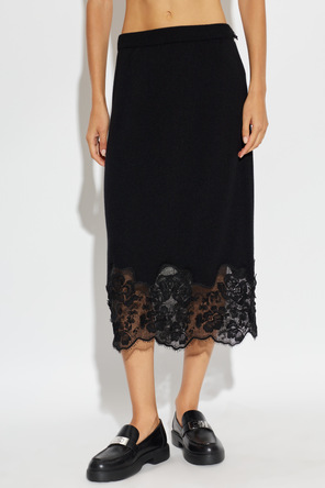 Fabiana Filippi Wool skirt with lace trim
