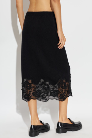 Fabiana Filippi Wool skirt with lace trim