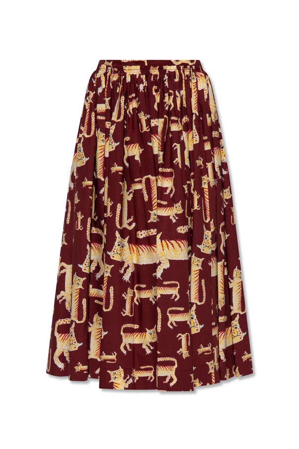 marni Ribbon Skirt with animal motif