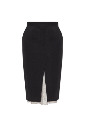 Wool skirt with raw finish