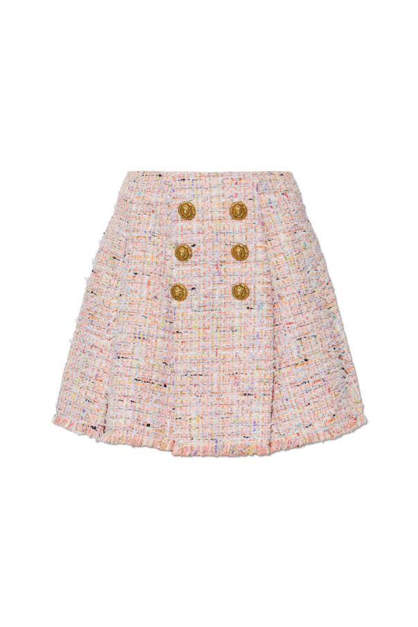 Tweed skirt with decorative buttons od Balmain